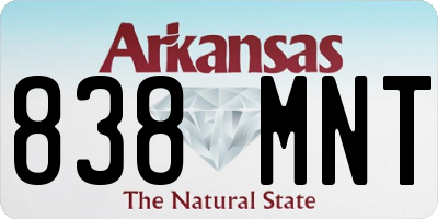 AR license plate 838MNT