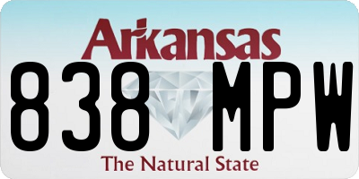 AR license plate 838MPW