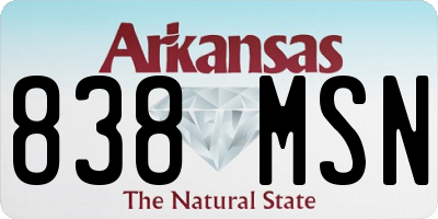 AR license plate 838MSN