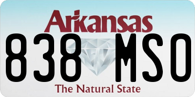 AR license plate 838MSO
