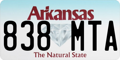 AR license plate 838MTA