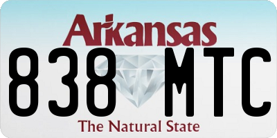 AR license plate 838MTC