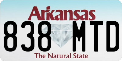 AR license plate 838MTD