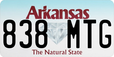 AR license plate 838MTG
