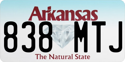 AR license plate 838MTJ
