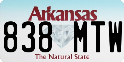 AR license plate 838MTW
