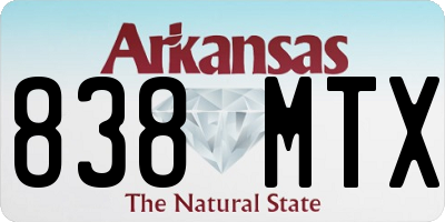 AR license plate 838MTX