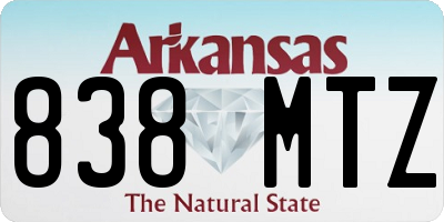 AR license plate 838MTZ