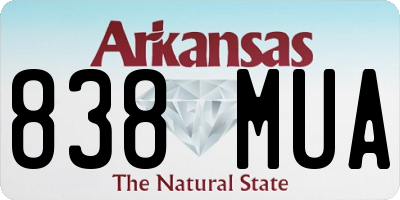 AR license plate 838MUA