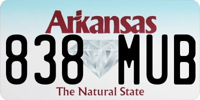 AR license plate 838MUB