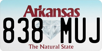 AR license plate 838MUJ