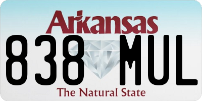 AR license plate 838MUL