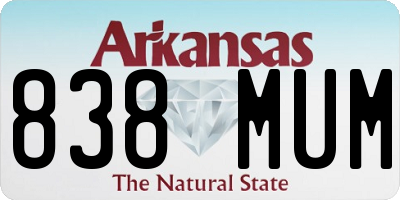 AR license plate 838MUM
