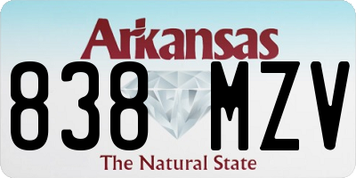 AR license plate 838MZV