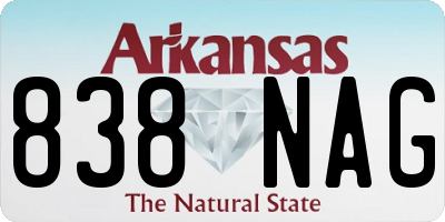 AR license plate 838NAG