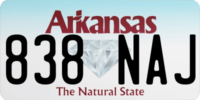AR license plate 838NAJ