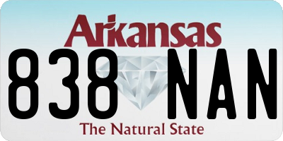 AR license plate 838NAN