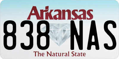 AR license plate 838NAS