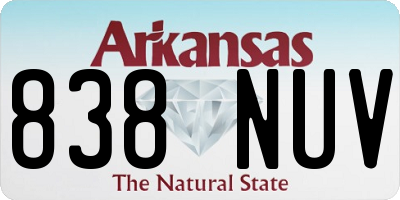 AR license plate 838NUV