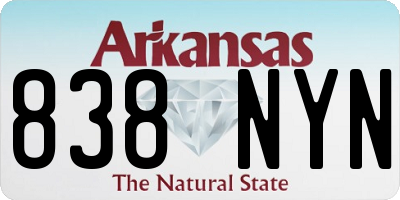 AR license plate 838NYN
