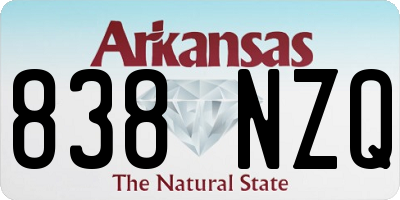 AR license plate 838NZQ