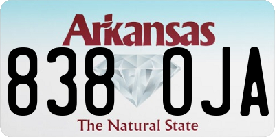 AR license plate 838OJA
