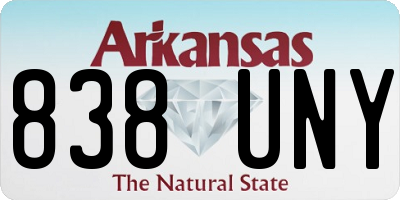 AR license plate 838UNY