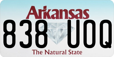 AR license plate 838UOQ