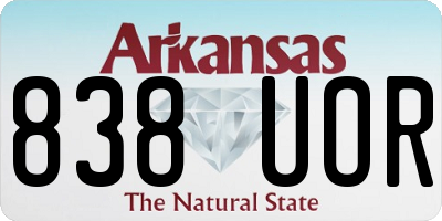 AR license plate 838UOR