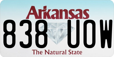 AR license plate 838UOW