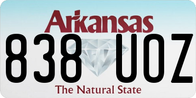 AR license plate 838UOZ