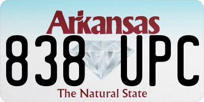 AR license plate 838UPC