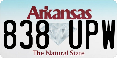 AR license plate 838UPW