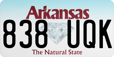 AR license plate 838UQK
