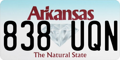 AR license plate 838UQN