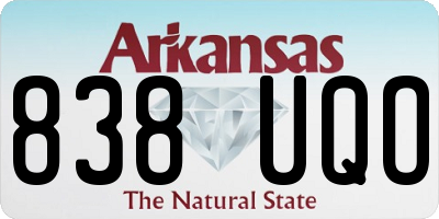 AR license plate 838UQO