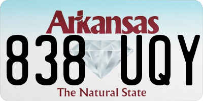 AR license plate 838UQY