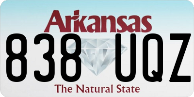 AR license plate 838UQZ