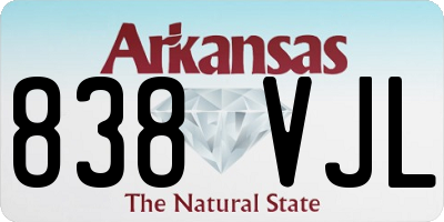 AR license plate 838VJL