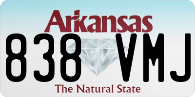 AR license plate 838VMJ
