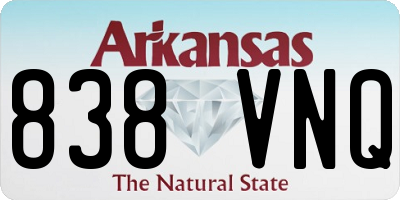 AR license plate 838VNQ
