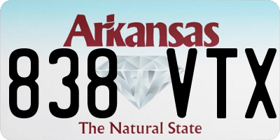AR license plate 838VTX