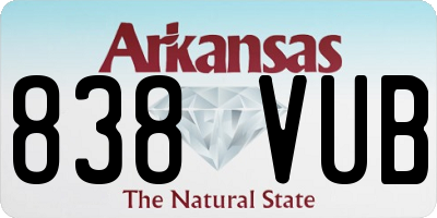 AR license plate 838VUB
