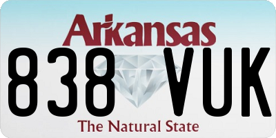AR license plate 838VUK