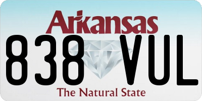 AR license plate 838VUL