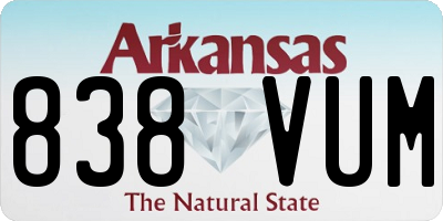 AR license plate 838VUM