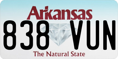 AR license plate 838VUN