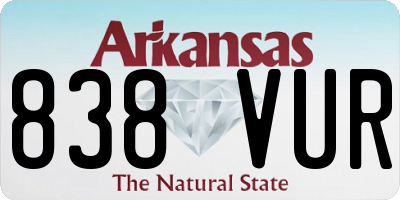 AR license plate 838VUR