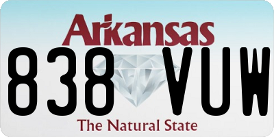 AR license plate 838VUW
