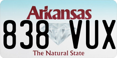 AR license plate 838VUX